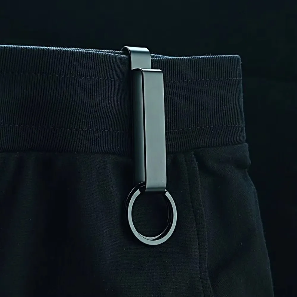 Stainless Steel Belt Key Clip Rust Resistant Multi Functional Waist Key Holder Electroplated Finish Belt Wearable Car Key Ring