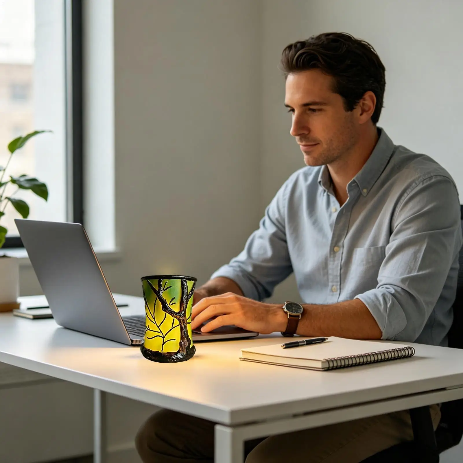 Ambient Lamp Forest Theme Nature-Inspired Table Lights Decorative Desk Lamp For Home Office Bedroom Study Room Desk Bookshelf