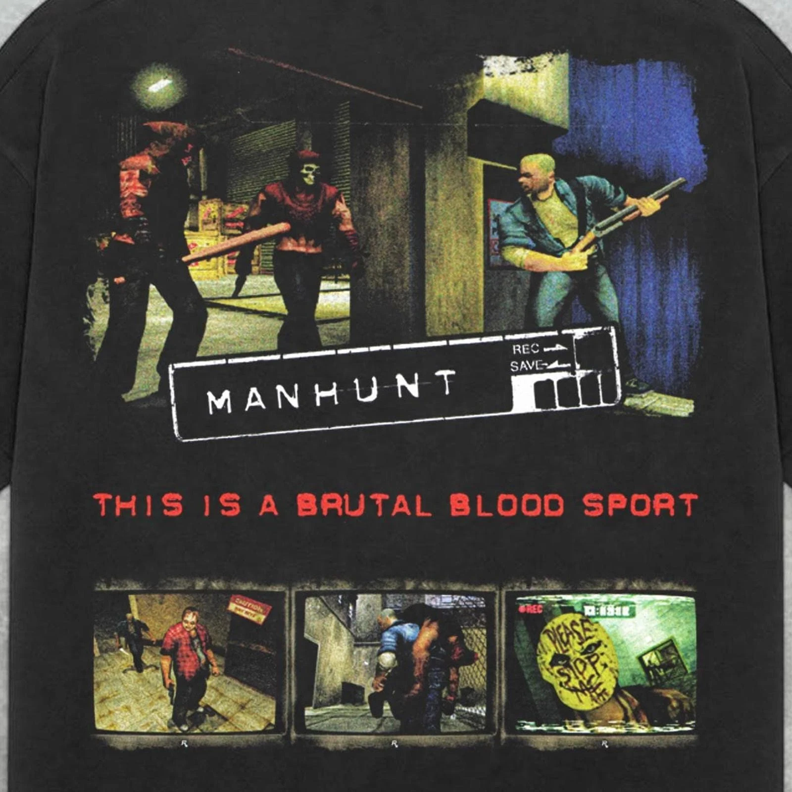 Manhunt Retro Y2K Men's and Women's American Street Wear T-shirt, Fashionable Round Neck Loose Casual Top for Spring and Summer image 5