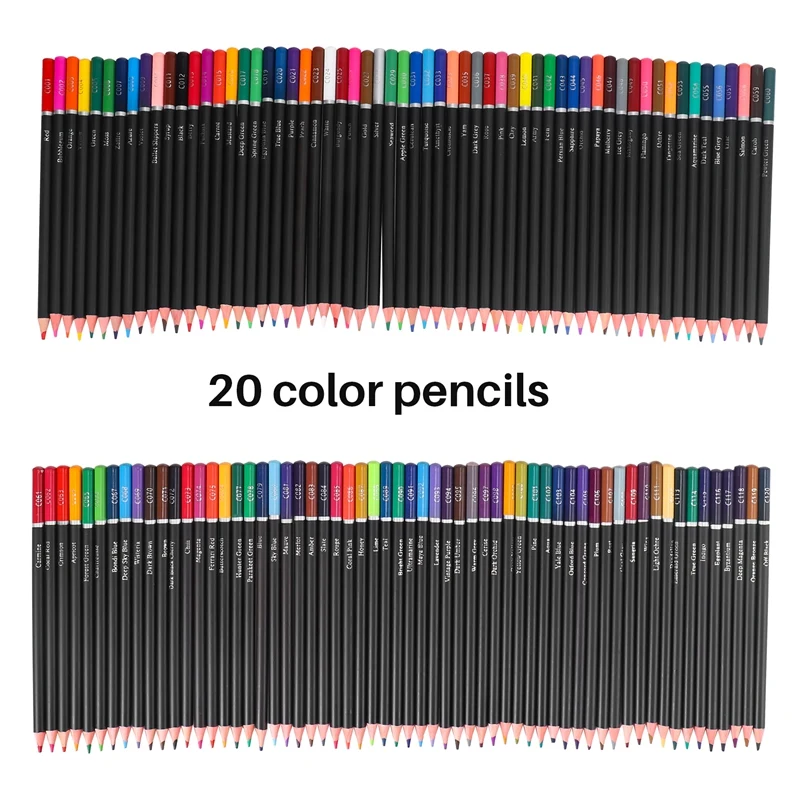 Colouring Pencils Set Of 120 Colors With Zipper Case For Artist Beginner, Numbered Pencil For Professional Drawing