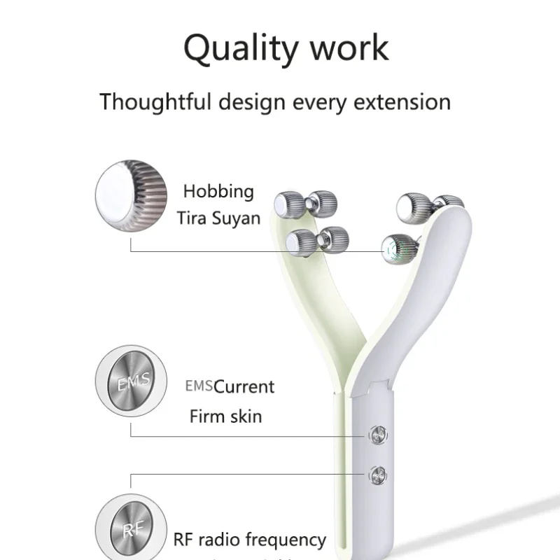 Rouleau Led anti-âge en forme de V, favorise le mouvement musculaire et améliore l'élasticité de la peau, répare la peau et réduit les ridules, portable