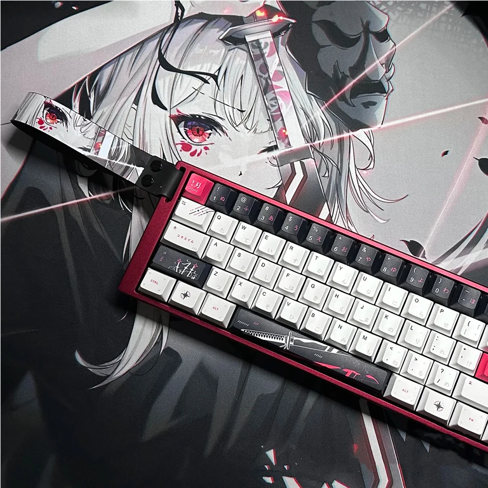Giappone Anime Yukiaim Copritasti Wooting Keycap Tastiera meccanica Cherry Profilo Sublimazione della tintura Bianco Nero Cap 131 tasti