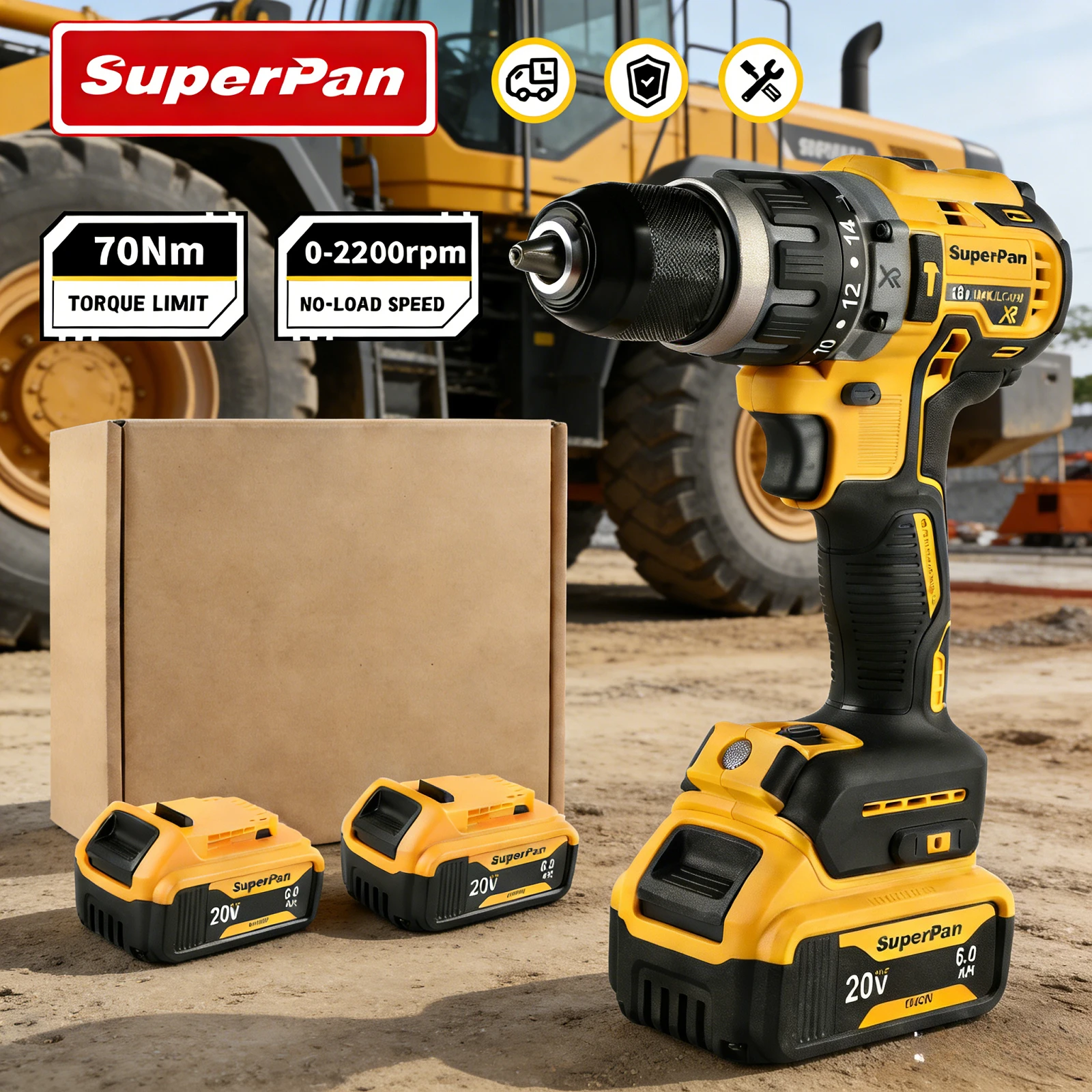 

Бесщеточный ударный гайковерт SuperPan 70 Нм для сборки балконных ящиков для хранения, компактный, аккумуляторный, для батарей Dewalt 20V