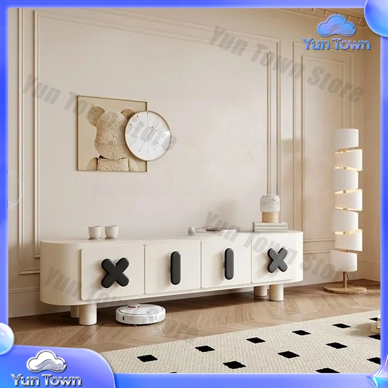 White Retro Dollhouse Tv Stands Living Room Cabinets Wood Modern Console Display Tv Table Organizer Mini Muebles Home