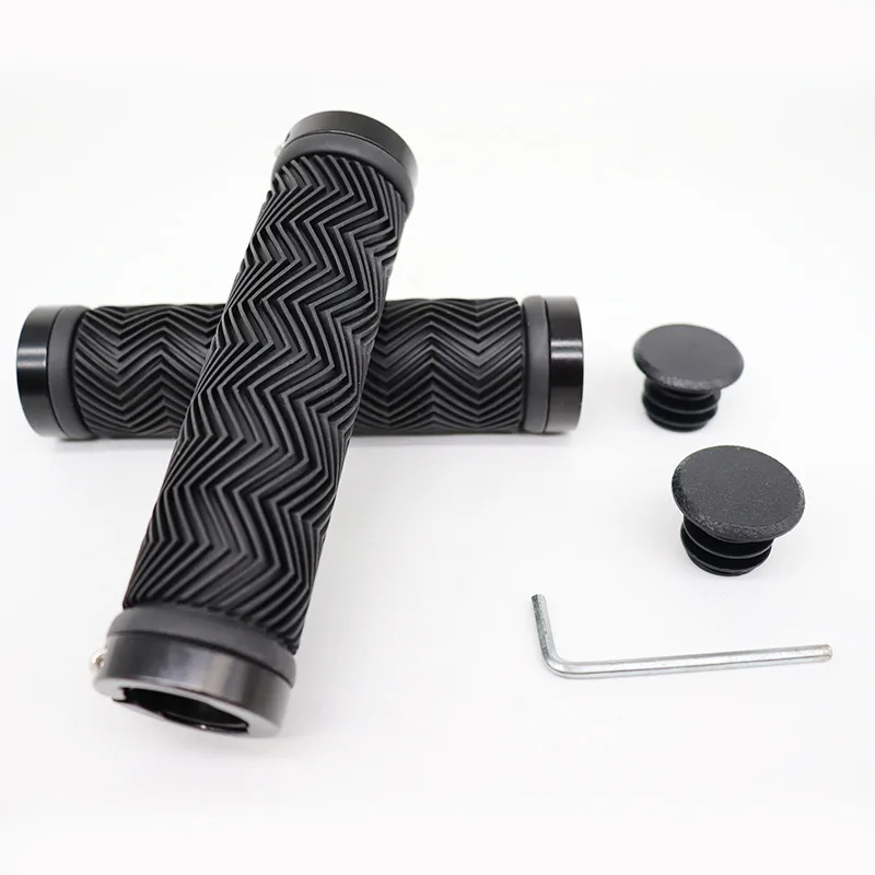 

1Pair Bicycle Rubber Grips Non-Slip Bicycle Handlebar Grips Soft Water Ripple Rubber Anti-slip Flying Grips Cycling Accessories