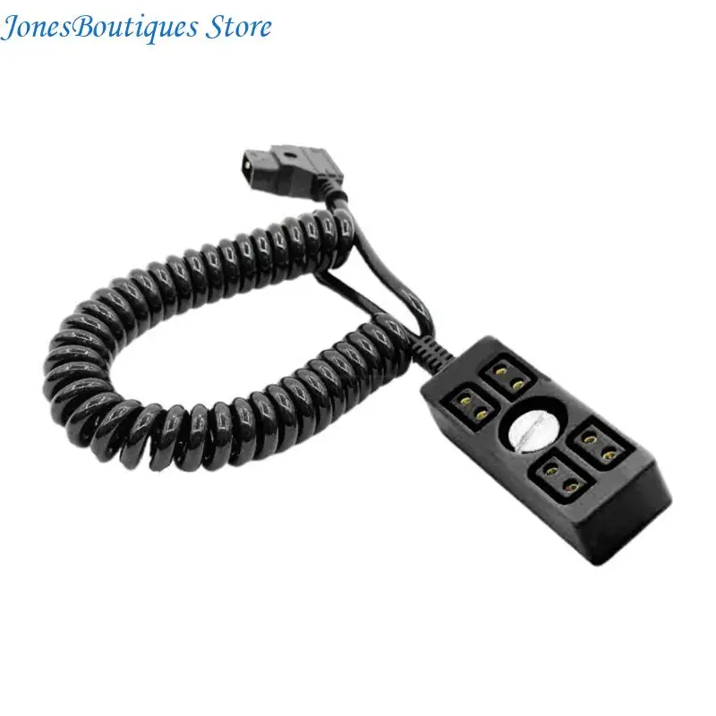 Dtap Splitter Cord Male to 4 Port Female Hub Adapter Coiled Wire for Cameras W8KE