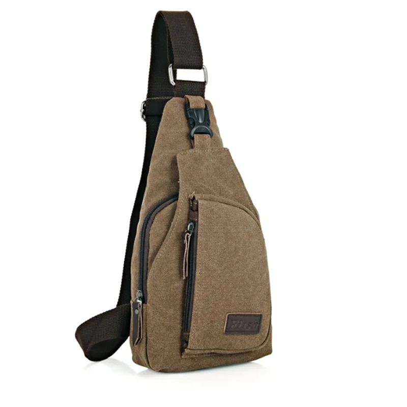 Men Shoulder Bags Canvas Waist Packs Sling Bag Crossbody Outdoor Sport Chest Messenger Bag Male Small Travel Phone Purse Bolsa