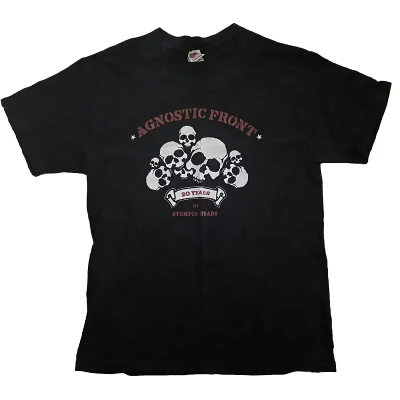 AGNOSTIC FRONT 20 Years Of Stompin Heads T Shirt NYHC Cro Mags Patriot Bruisers