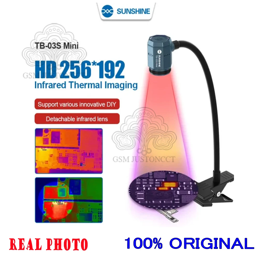 SUNSHINE-Mini Infrared Thermal Imaging Instrument, HD 256*192 Mainboard Short Circuit Detection PCB Fault Quick Diagnosis TB-03S