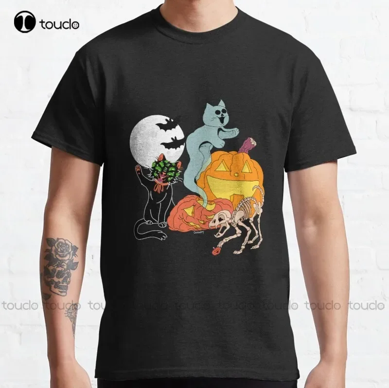 New Weird Cats Classic Halloween October Fall Spooky T-Shirt Custom Shirts Design Your Own Cotton Tee Shirts Xs-5Xl Tshirt