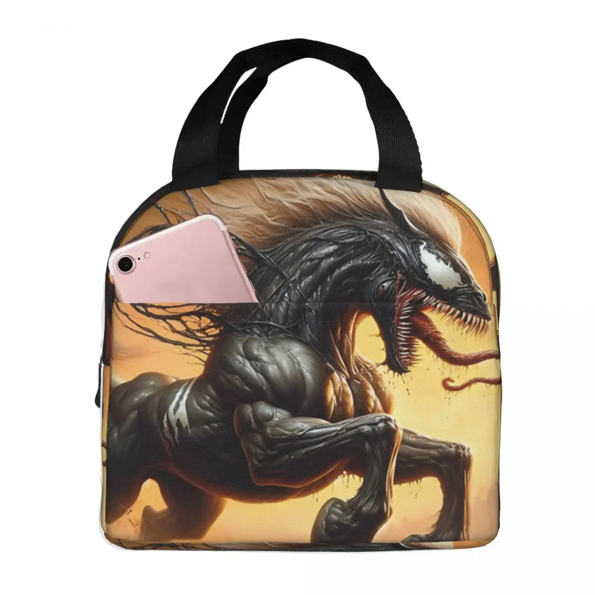 Aluminum Foil Insulation Boys Marvel Venom The Last Dance Lunch Bag 2024 New Horse Work Food Pouch