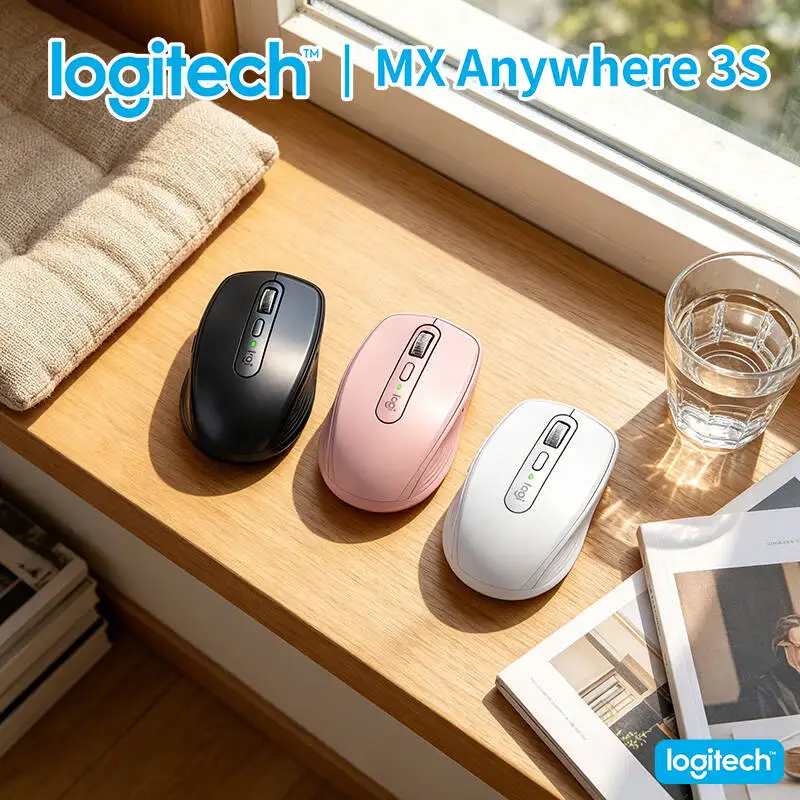 Logitech MX Anywhere 3S Office Mouse - 8K DPI, MagSpeed Scroll, Silent Click, Multi-OS Support for Home Work