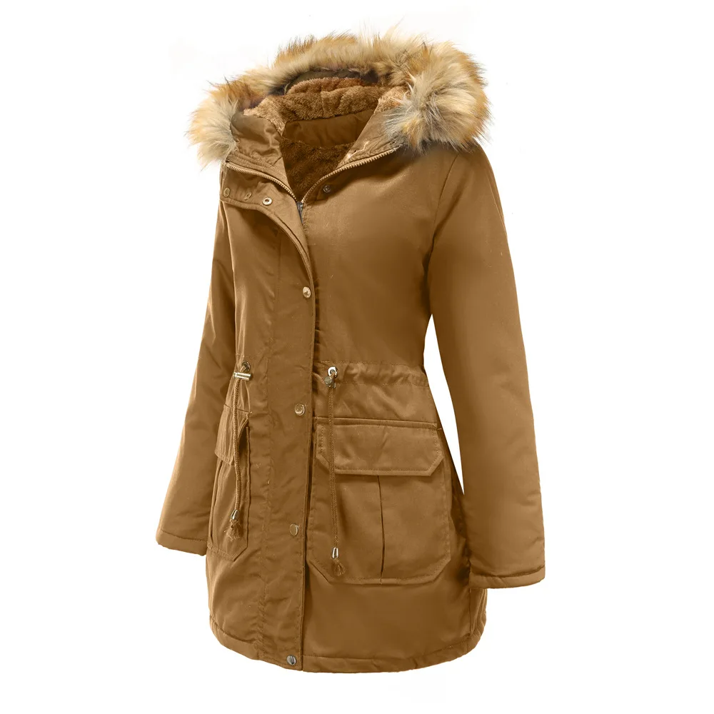 Winter Women Jacket Coats Long Parkas Thick Warm Windproof Plus Velvet Casual Slim Cotton Outwear