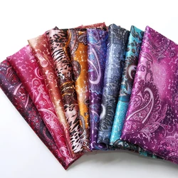 1 meter X 1.48 meter Vintage Paisley Fabric Silky Satin Print Material For Scarf DIY