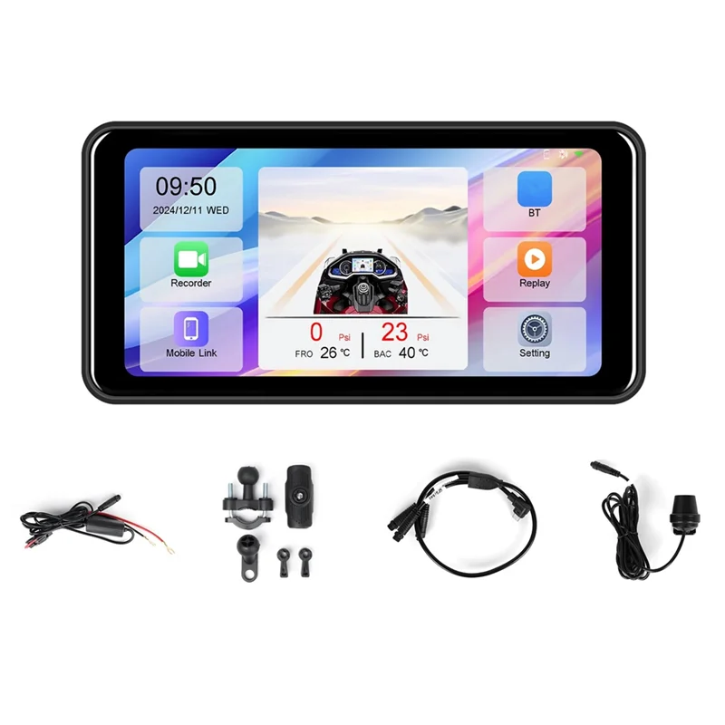 

Classic-Motorcycle DVR Navigation Screen Carplay Android Auto Screen 6.25 Inch Motorcycle Portable Monitor