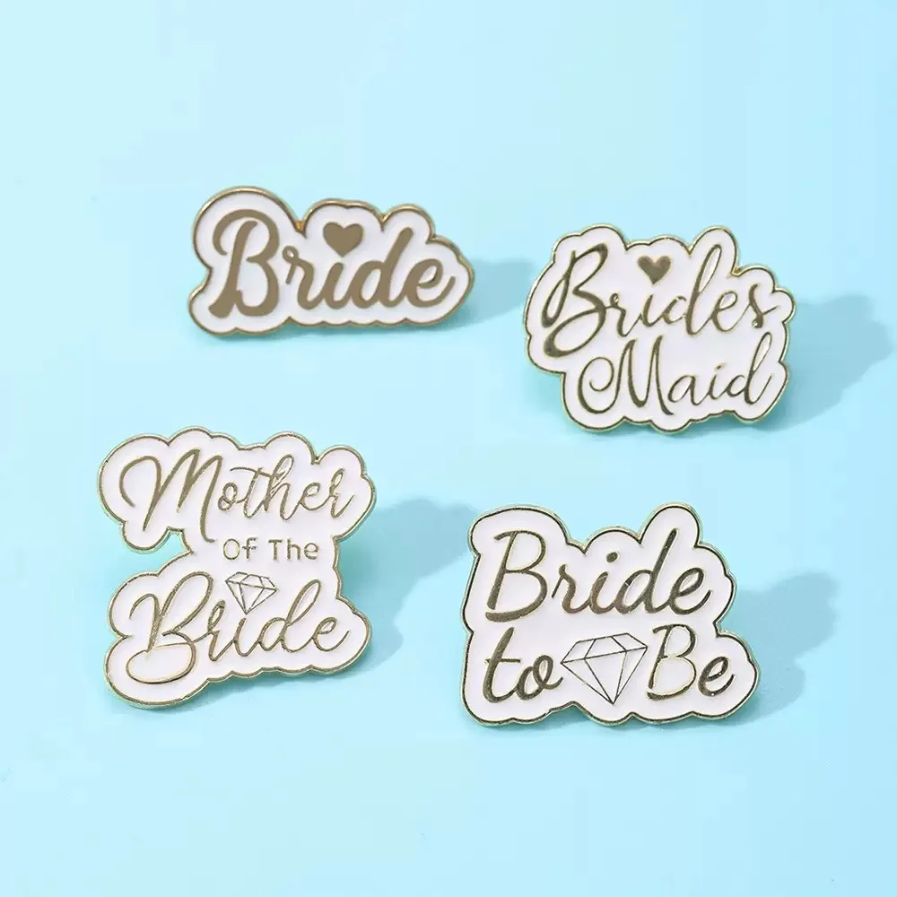 Identyfikatory na przyjęcie weselne: Panna Młoda, druhna, suknia ślubna, odzież, plecak, kapelusz, broszka, przypinka, akcesoria, prezent