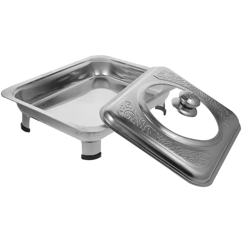 Buffet Chafing Dish Food Tray Chafer Set Pan Dishes Warmer Steel Stainless Server Warmers Metal Pot Pans Catering Warming Trays image 3