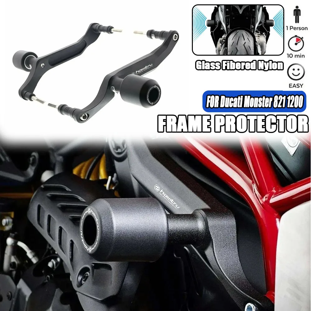 

For Ducati Monster 821 1200 Motorcycle Frame Sliders Crash Protector 2013 2014 2015 2016 2017 2018 2019 2020