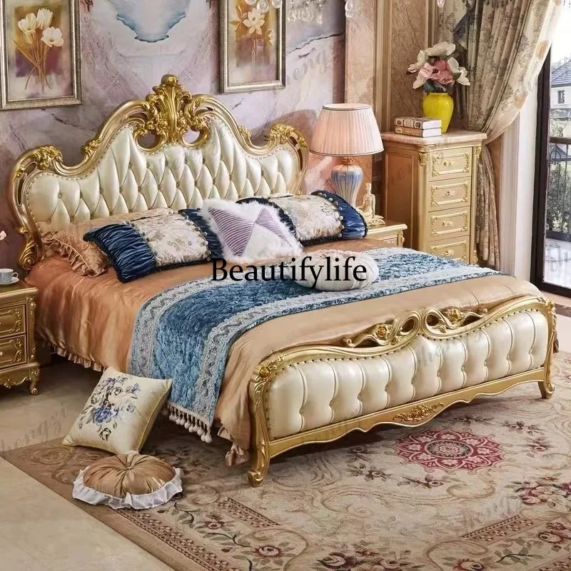 Medium Range Base Double Bed Wooden High Sleeper Adults Full Size Double Bed Bedroom Luxury White Camas De Dormitorio