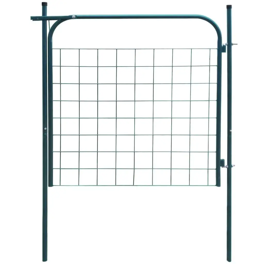 100x100 cm Green Garden Fence Gate - Durable Outdoor Metal Entryway for Yard & Patio