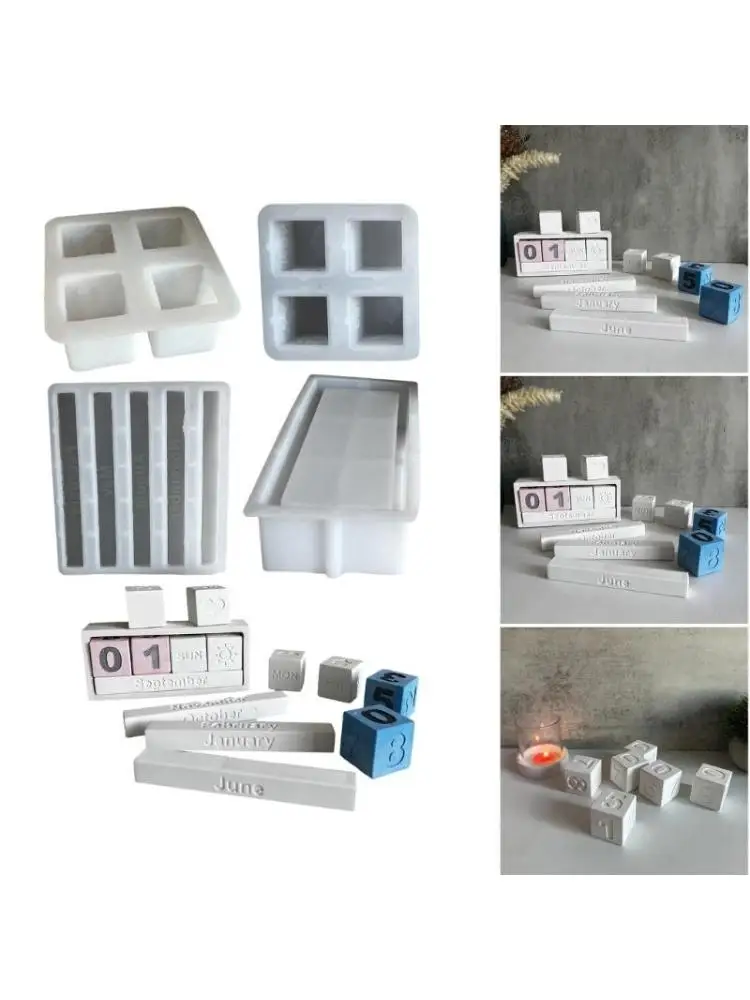 

Multipurpose Sturdy Silicone Calendar Holder Mold Set Portable for Resin Plaster Craft Supplies Assorted Sizes