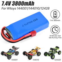 2S 7.4V 3800mAh LiPo Battery for Wltoys 144001/144011/144010/12428/124019/124018/124016/124017/124010 RC Car Battery Upgrades