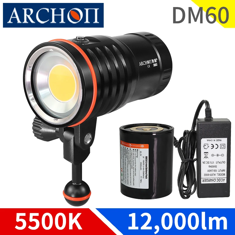 

Archon Dm60 Cob Led Diving Glare High Bright Video Light Max 12000 Lumens Underwater Photography Wide Angle Continuous Lighting