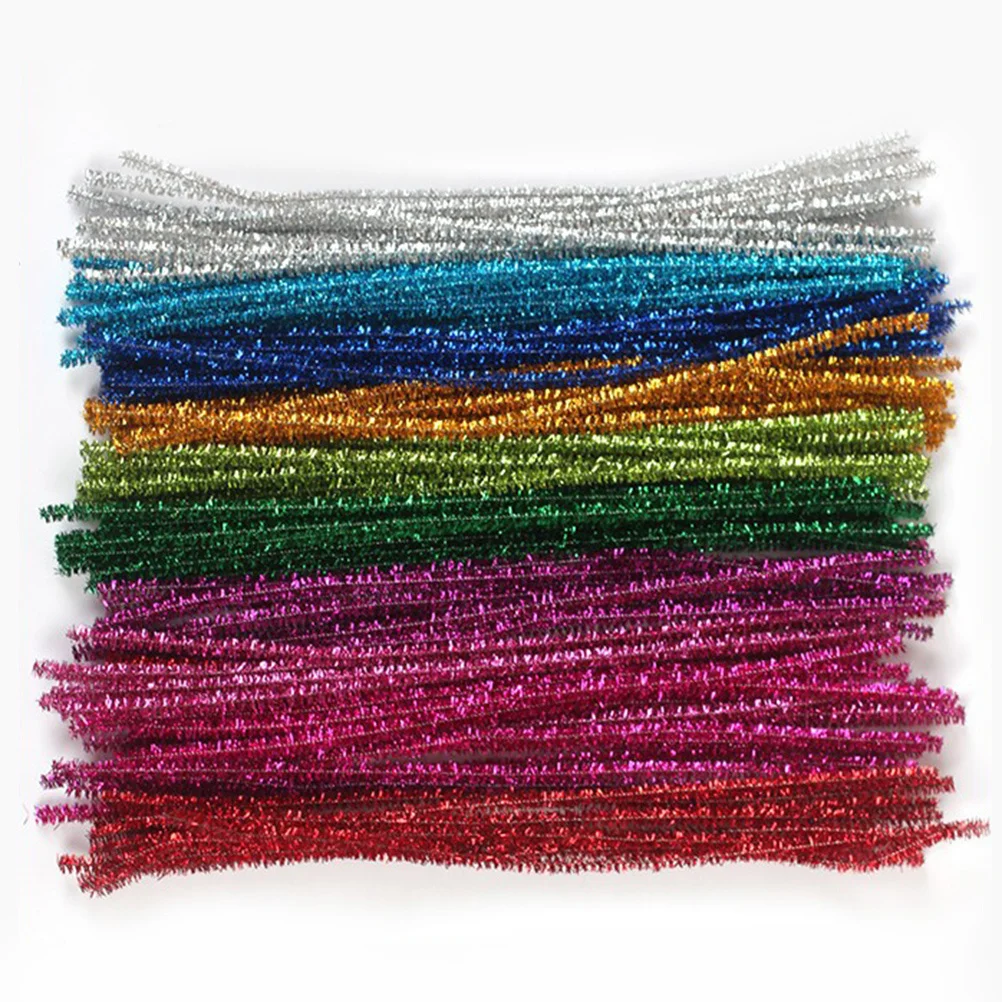 

300 PCS Metallic Line Glitter Twist Stick Tinsels Christmas Garland Gold Twisted Rod