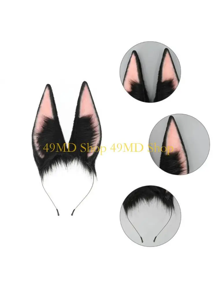 49md-コスプレガールぬいぐるみ毛皮のような猫耳帽子アニメコスプレヘッドバンド素敵なヘアアクセサリーコミックガールパーティー用