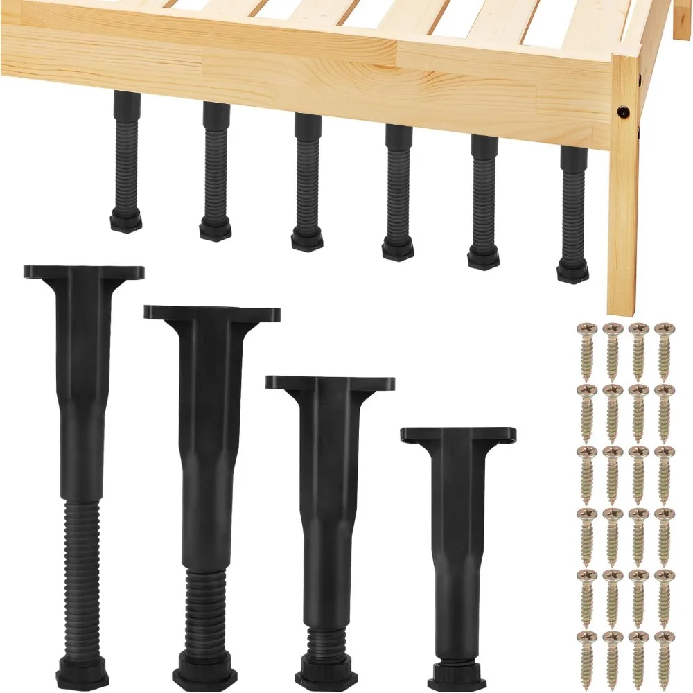 

4pcs Bed Frame Support Legs, 7.4-14.5 Adjustable Furniture Legs Replacement Bed Slat Center Support Feet Couch Risers for Sofa C