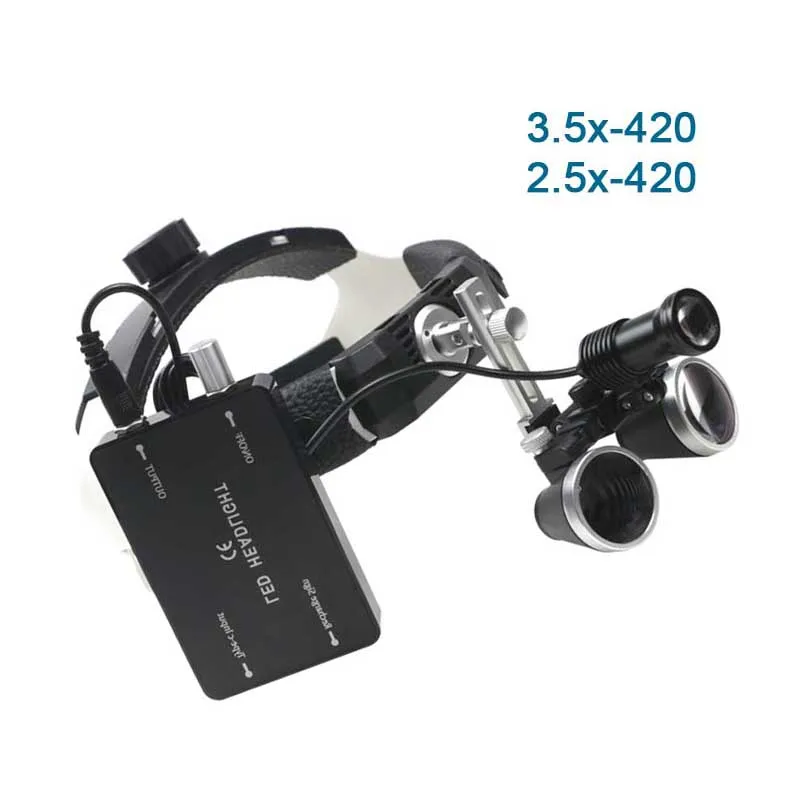 Helmet Dental Loupe LED Surgical Loupes Magnifying Glass Head Wearing Lamp 2.5X/3.5X Dental Materials