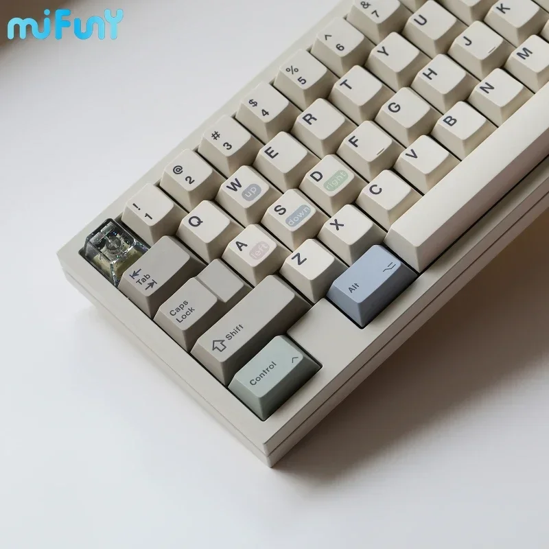 MiFuny Retro Keycaps Custom Japanese English PBT Cherry Profile Keycap Ergonomics Original Point Key Cap for Gaming Rainy75 Gift