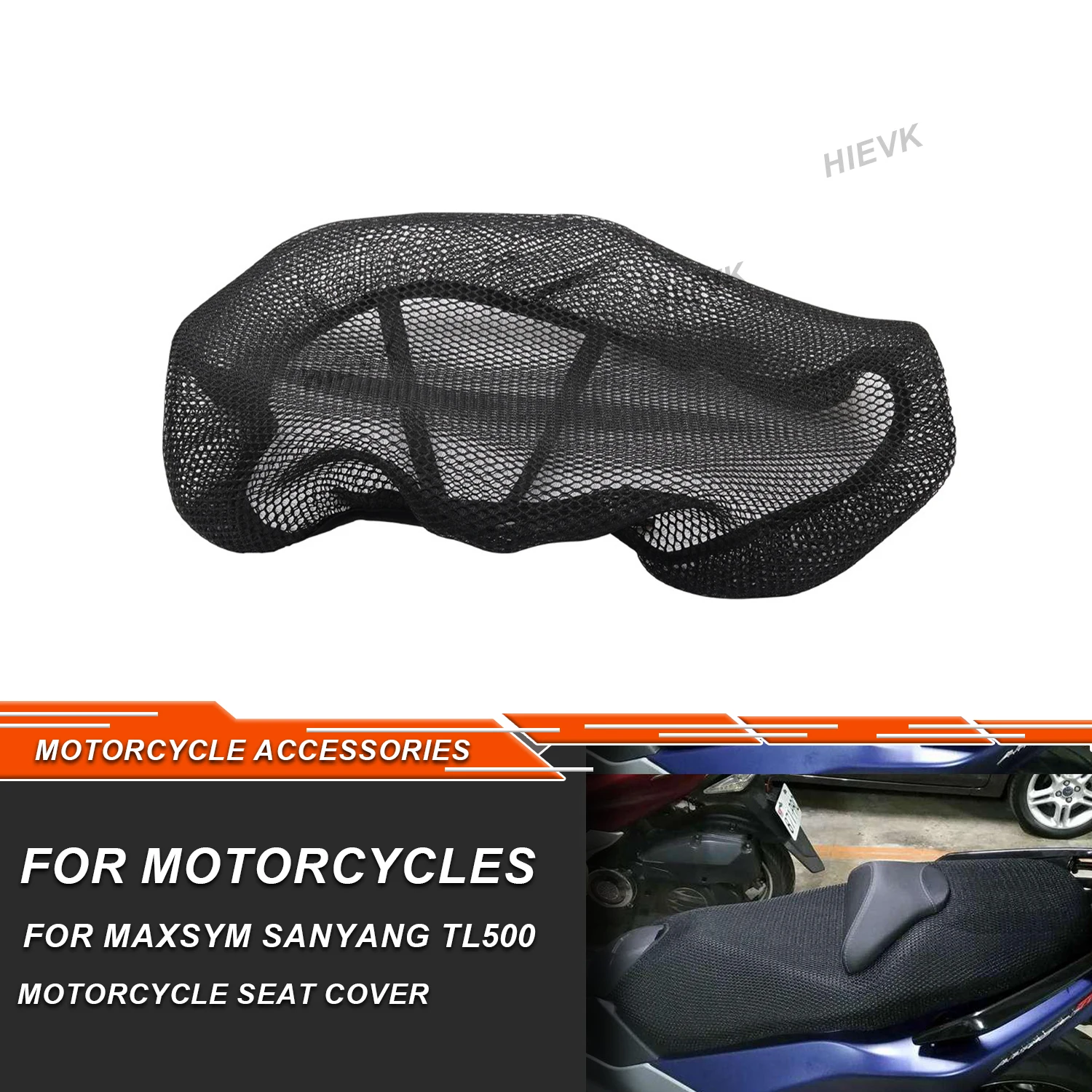 3D Mesh Seat Cover For Maxsym Sanyang TL500 Motorcycle Anti-Slip Fabric Cushion Seat Cover Maxsym Sanyang TL500