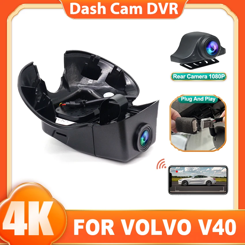 

Для Volvo V40 2013 2014 2015 2016 2017 2018 2019 4K UHD 2160p Автомобильный видеорегистратор Plug and play Видеорегистратор Wi-Fi Камера Видео Беспроводной видеорегистратор
