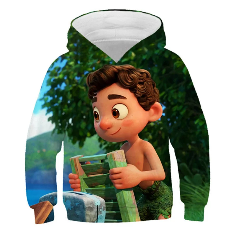 

Disney Luca Hoodies Cartoon Boys Girls Long Sleeves Luca Hooded Tops Clothing Children Spring Autumn Fashion Sweatshirts