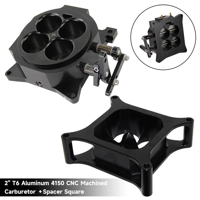 1000Cfm 4 برميل 1.75 بوصة الأساسية برميل 4150 شفة المكربن خنق الجسم + 2 "CNC تشكيله المكربن فاصل مربع ل تشيفي GM