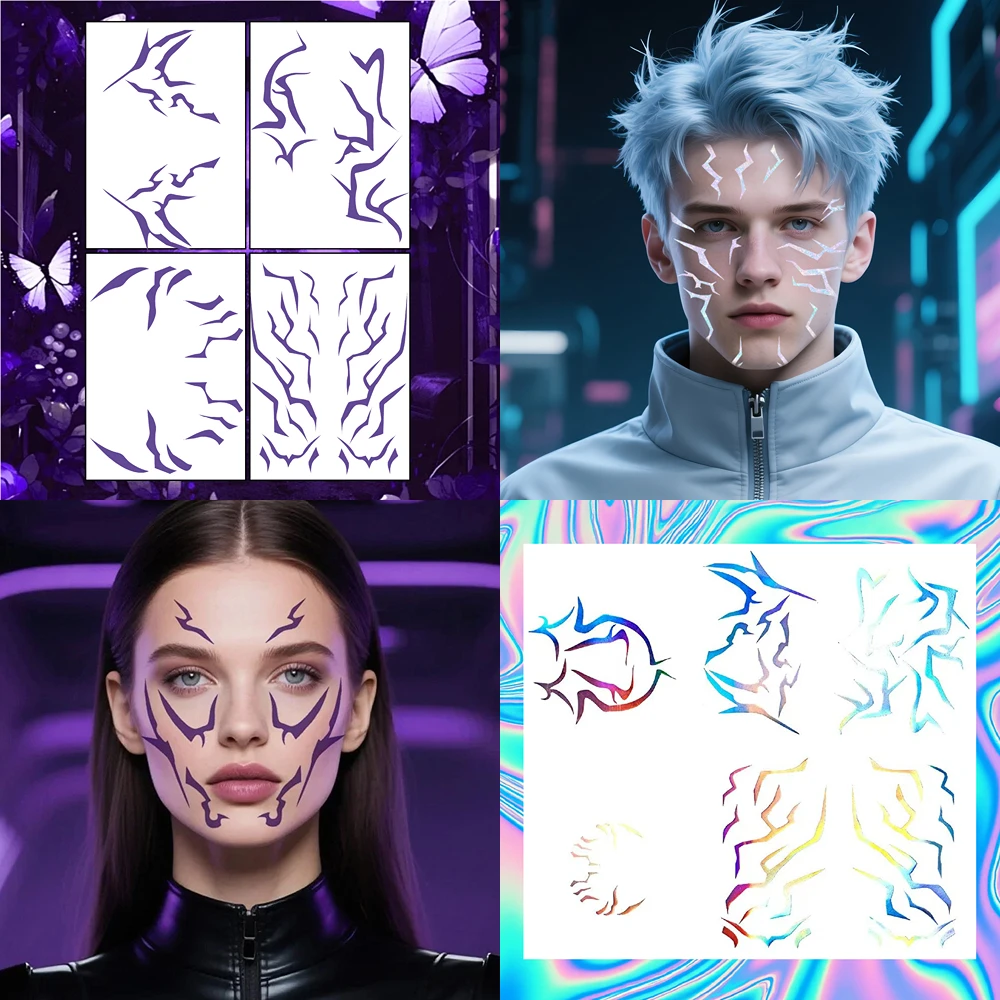 ملصقات وشم مجموعة أنيمي Kpop Demon Hunter Group ملصقات مجموعة Saja Boys Rumi Demon Boy لأداء الحفلات التنكرية #4