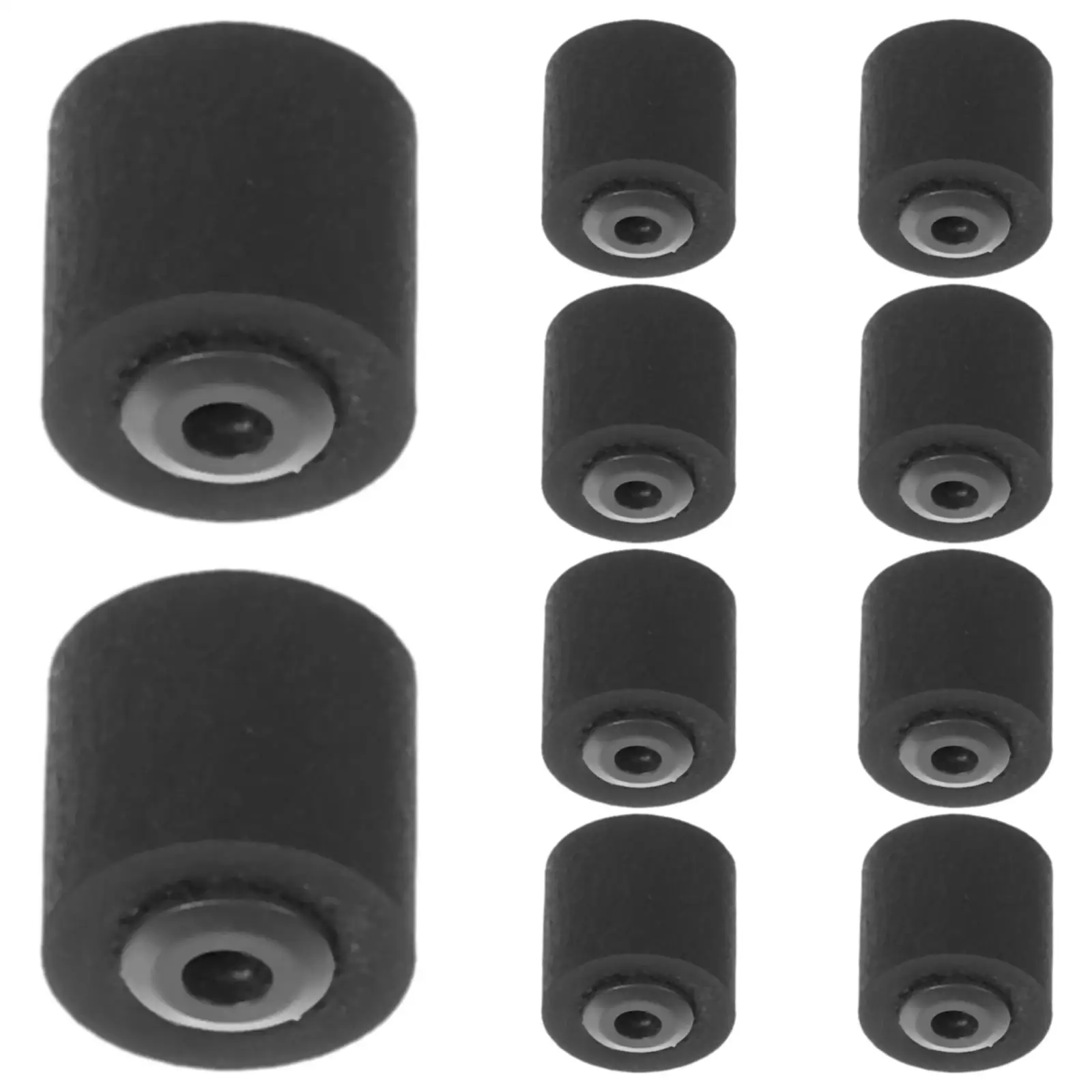 

12pcs Pinch Roller Wheel Cassette Player Accessories Black Plastic Rollers Replacement Recorder Machine Parts Cassette Tape