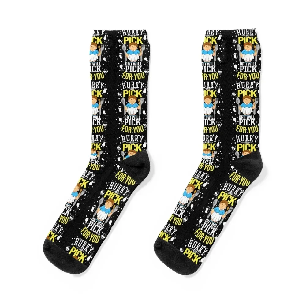 

Hurry Pick Or Will Pick For You Lunch Lady Funny Mean Kind Gift Socks Non-slip sport essential Designer Man Socks Women's