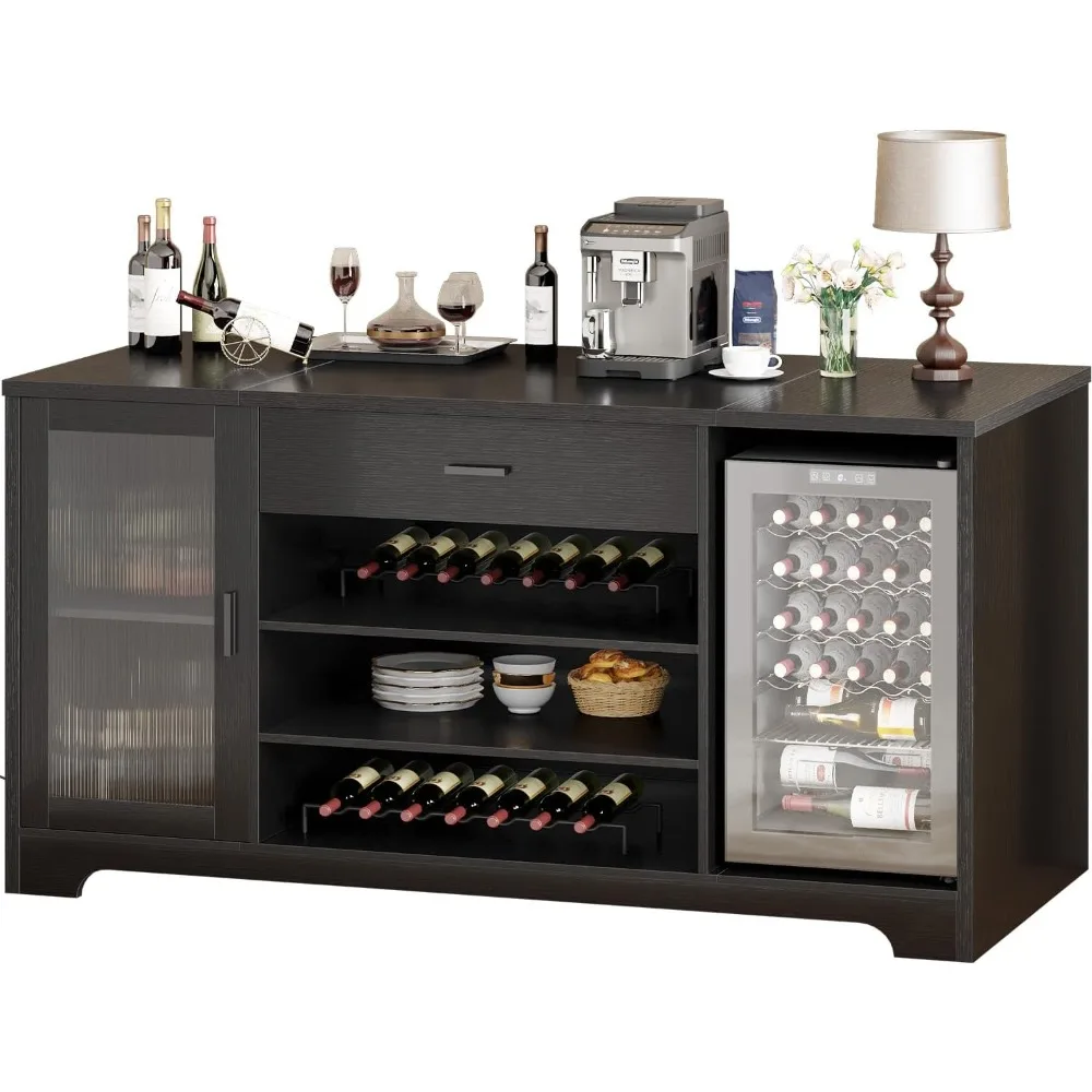 

Bar Furniture Wine Cabinets, Bar Cabinet Fridge Space, Long Wood Coffee Wine Liquor Cabinet Refrigerator Kitchen Dining Room