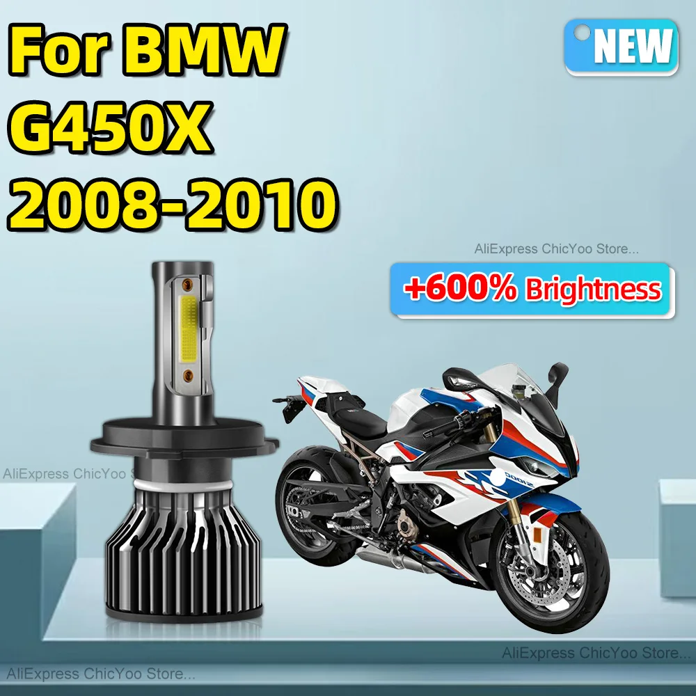 For BMW G450X 2008 2009 2010 Motorcycle LED Headlight H4 6000K 15000LM Moto Bulbs Driving Running Lamp 1Pcs High Bright