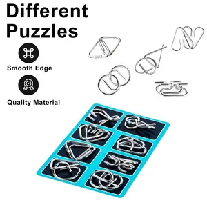 8 pcs Baguenaudier Metal Series Educational Toys Intelligence Squad Set Sets Unlocked Decompression Children Toys 10 Main Sales toy Montessori - №9