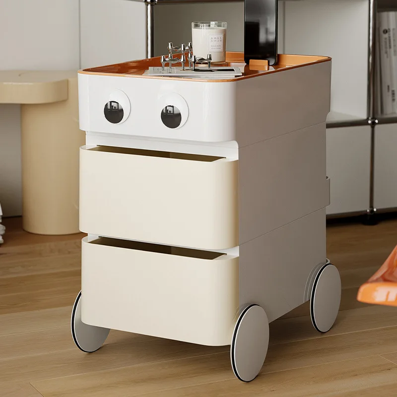 Creative bedside table household bedroom bedside simple design movable cart storage cabinet