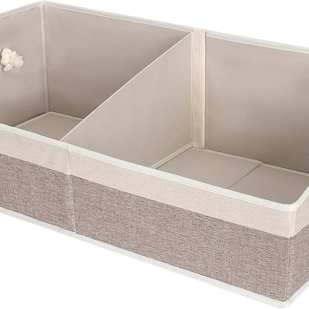 

Складная большая корзина для хранения игрушек для собак с ручкой, органайзер 28,5 для гостиной, противоскользящая, коричневая