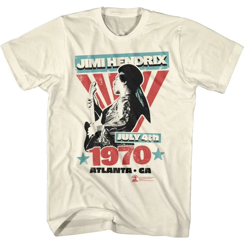 Camiseta Americana Retro Edición Conmemorativa de Manga Corta con Estampado Directo de Jimi Hendrix, Maestro de la Guitarra Eléctrica del Rock