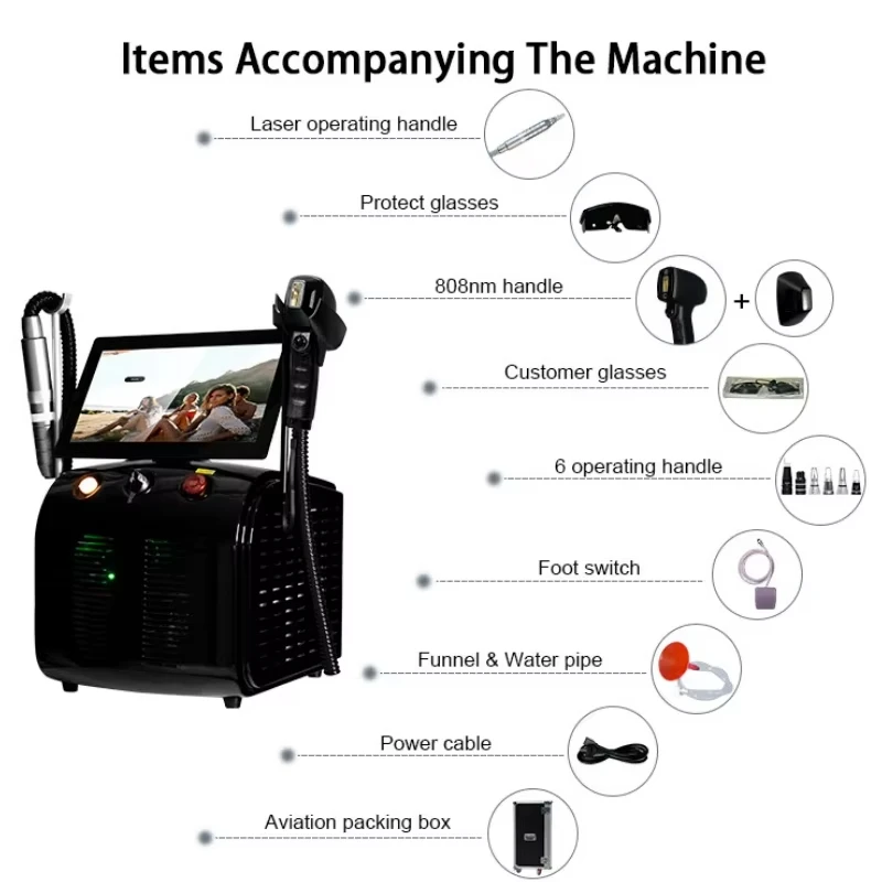 2 in 1 Multifunctional Beauty Machine Picosecond Tattoo Removal 808nm Diode Laser Hair Removal Ice Platinum Skin Rejuvenation view 3