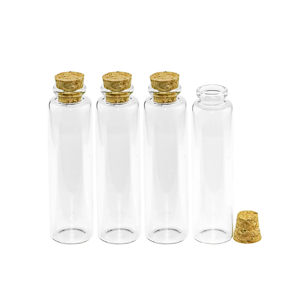 6pcs/Lot 55ml 30*110mm Glass Bottles with Corks Stopper Crafts Jars Mini Transparent Empty DIY Small 55cc Vial