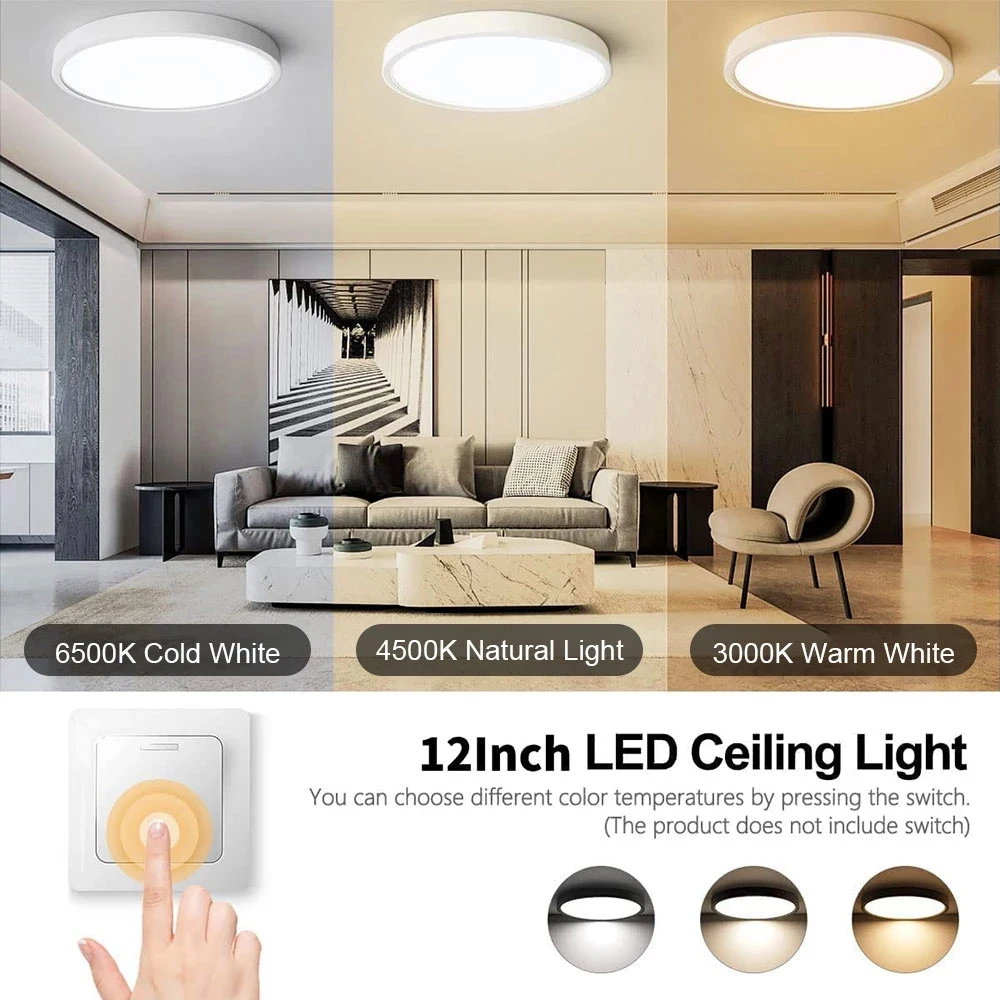 Lámpara LED de techo inteligente con Control remoto por voz, accesorio de iluminación regulable con aplicación Tuya, Alexa, para sala de estar y dormitorio