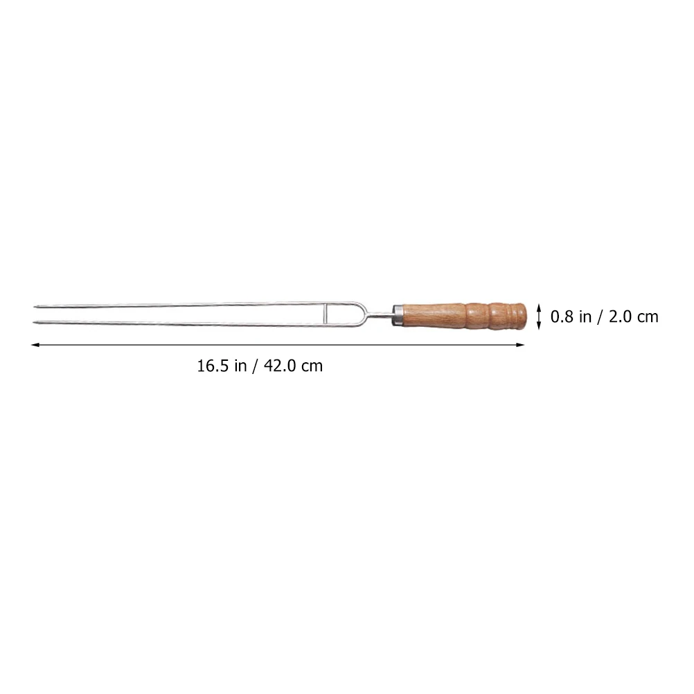 

10 Pcs Stainless Steel Skewer Wood Handle BBQ Grilling Tool Anti Rust Durable Family Dinner Parties Safe Smooth