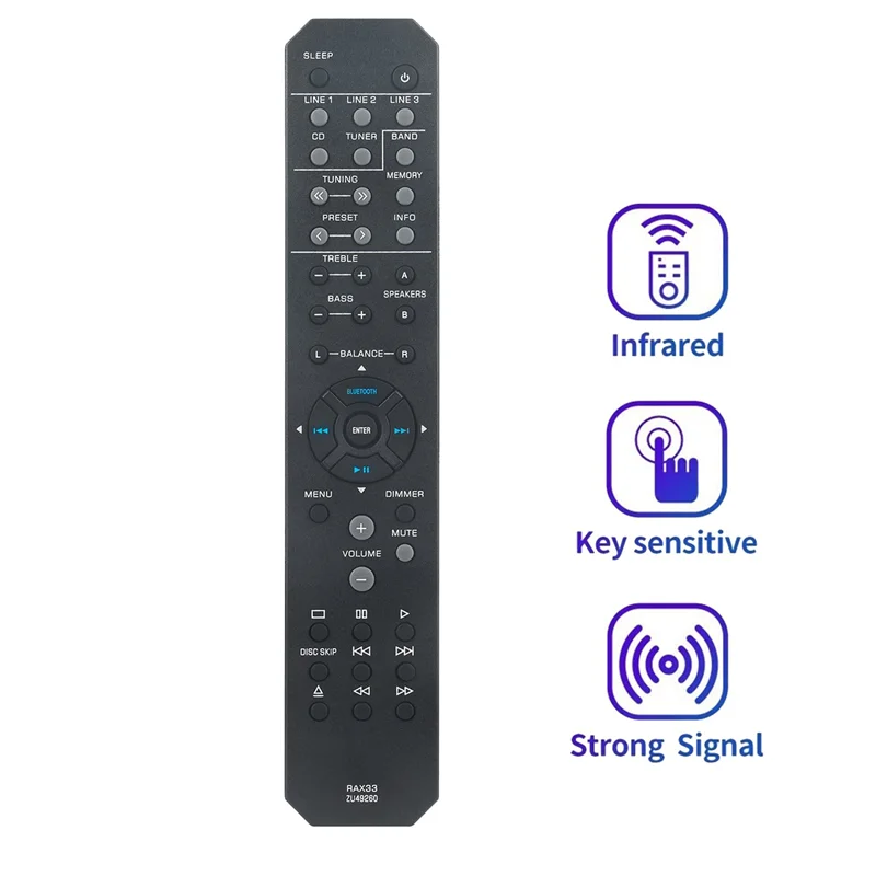 N82R 2X RAX33 Replace Remote Control For Yamaha Stereo Receiver R-S202 R-S202BL R-S202D RS202 RS202BL RS202D